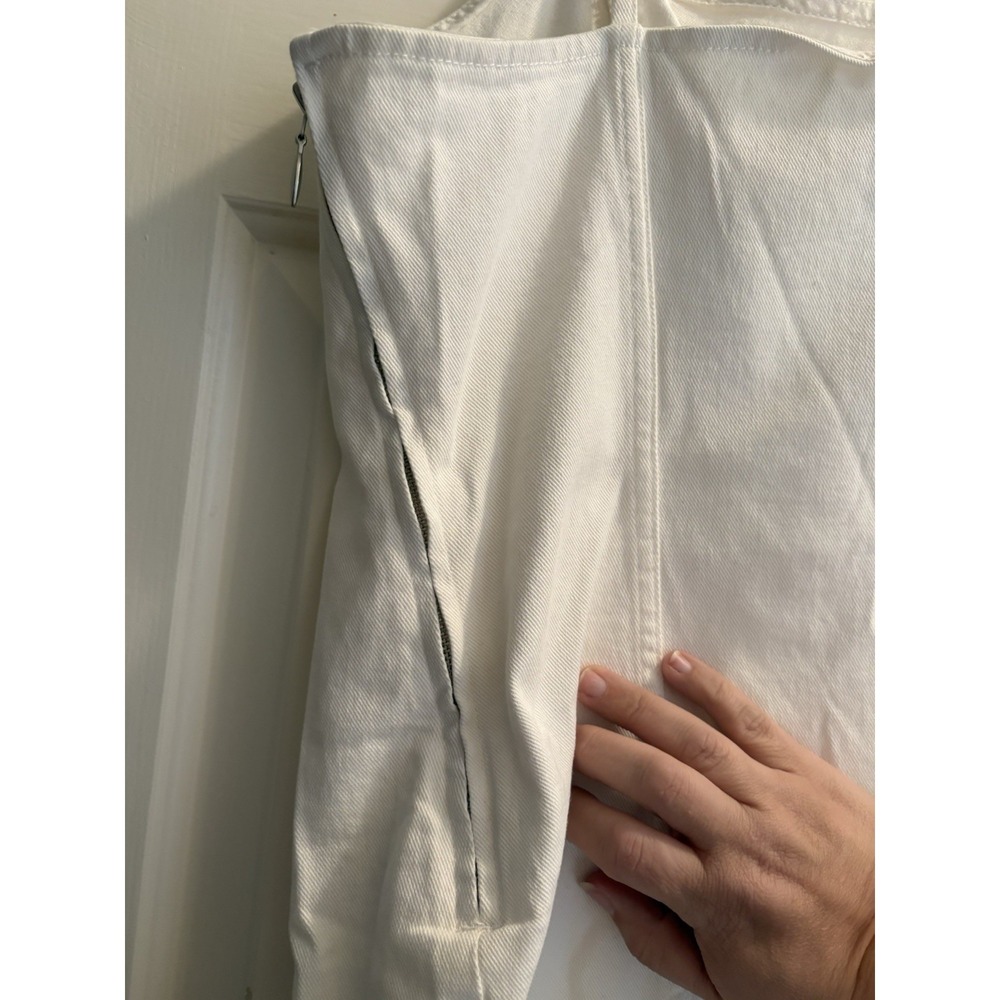 H&M Divided White Denim Mini Dress Size XL Spaghetti Strap - Picture 5 of 6
